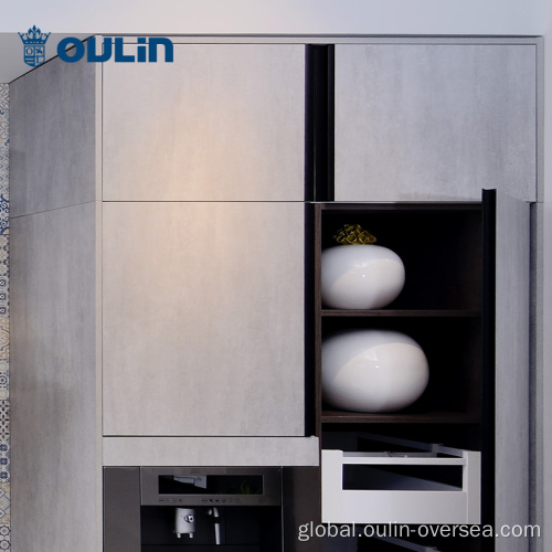 Melamine Kitchen Cabinet wooden apartment economical invisible handle kitchen cabinet Supplier
